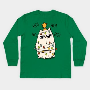 Grumpy christmas Cat Kids Long Sleeve T-Shirt